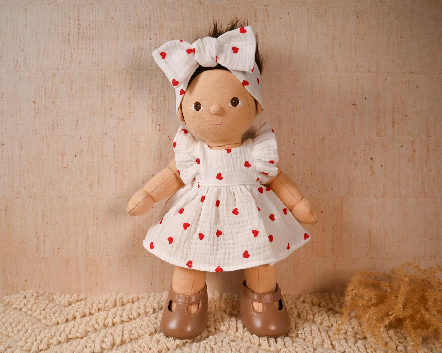 Sweetheart Dress and Bow Set for Dinkum 35cm Doll