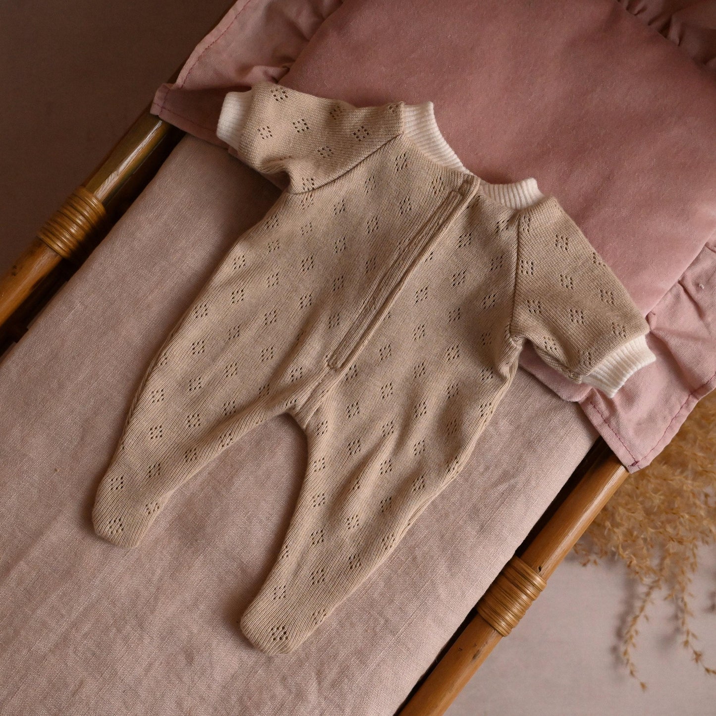 Beige Footed Sleeper for Minikane 28cm Doll