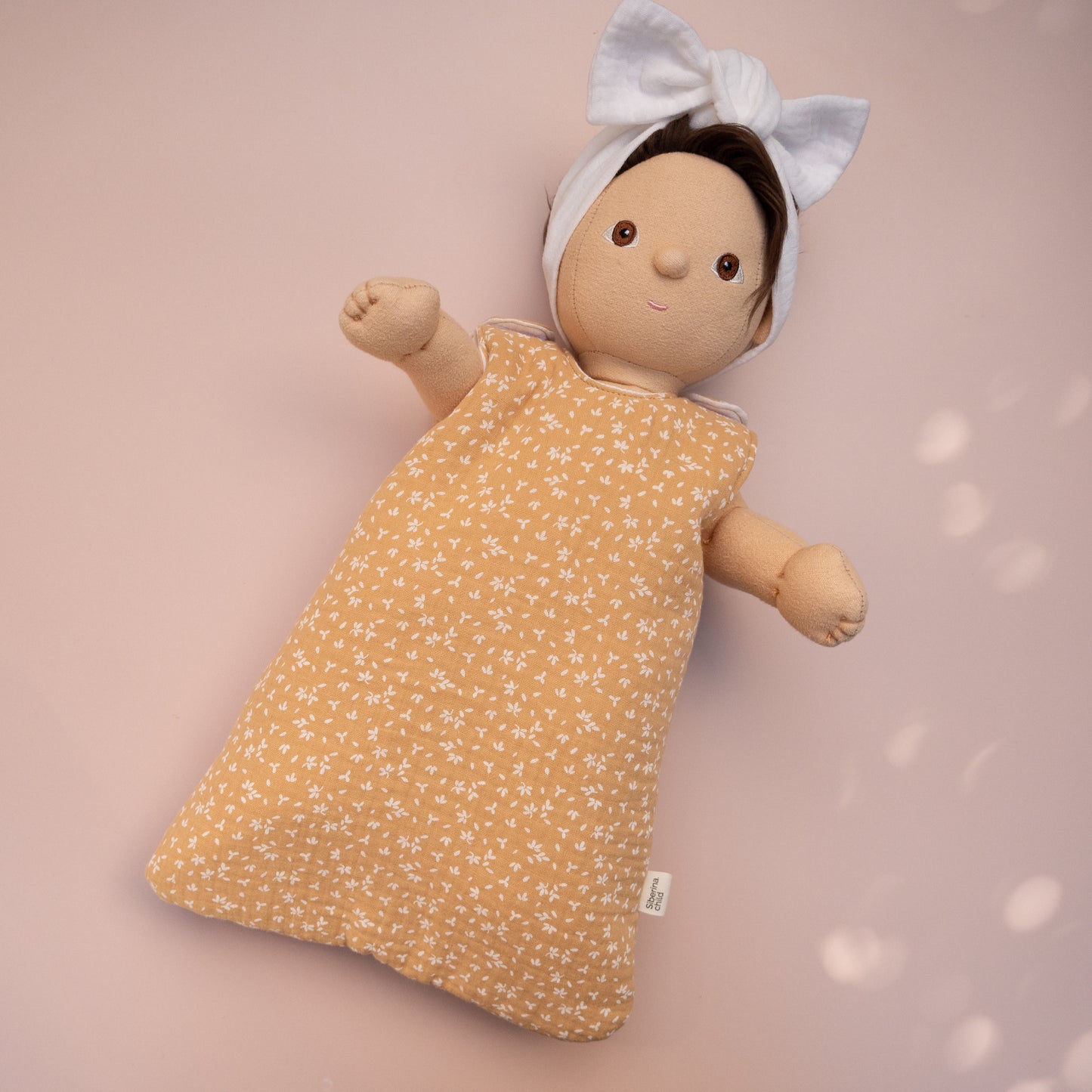 Mustard Floral Sleeping Bag for Dinkim 35cm Doll