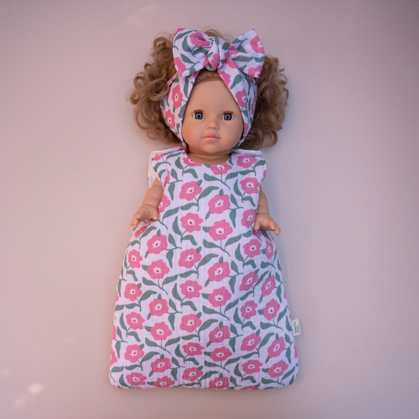Pink Wildflower Sleeping Bag for Minikane 34 cm Doll