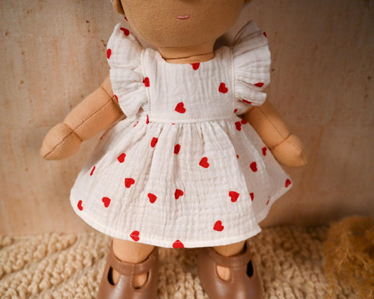 Sweetheart Dress and Bow Set for Dinkum 35cm Doll