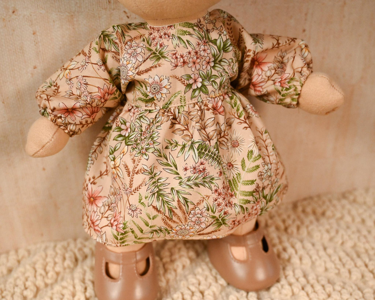 Wildflowers Bloom Dress & Bow Set for Dinkum 35cm Doll