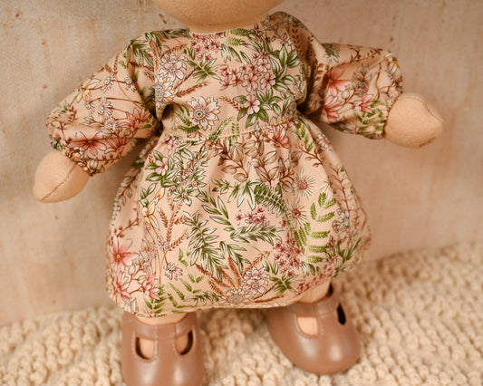Wildflowers Bloom Dress & Bow Set for Dinkum 35cm Doll